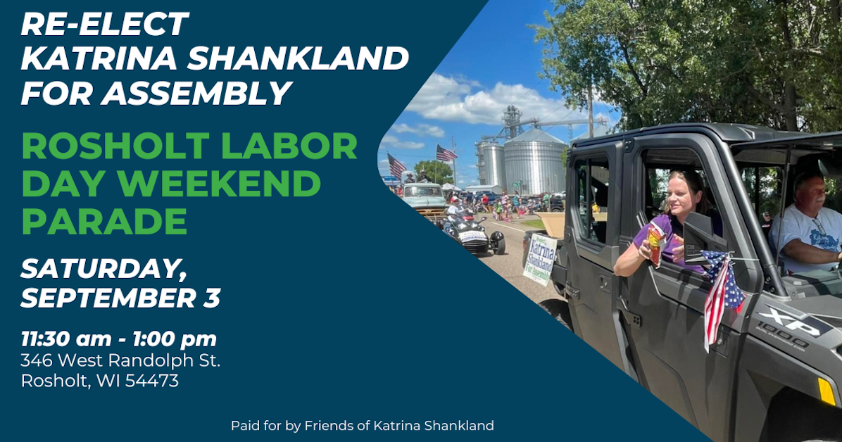 March in the Rosholt Parade with Katrina Shankland · Swing Left